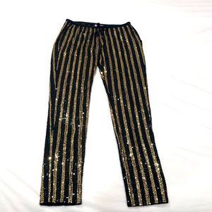 Calypso St. Barth gold and black sequin pants